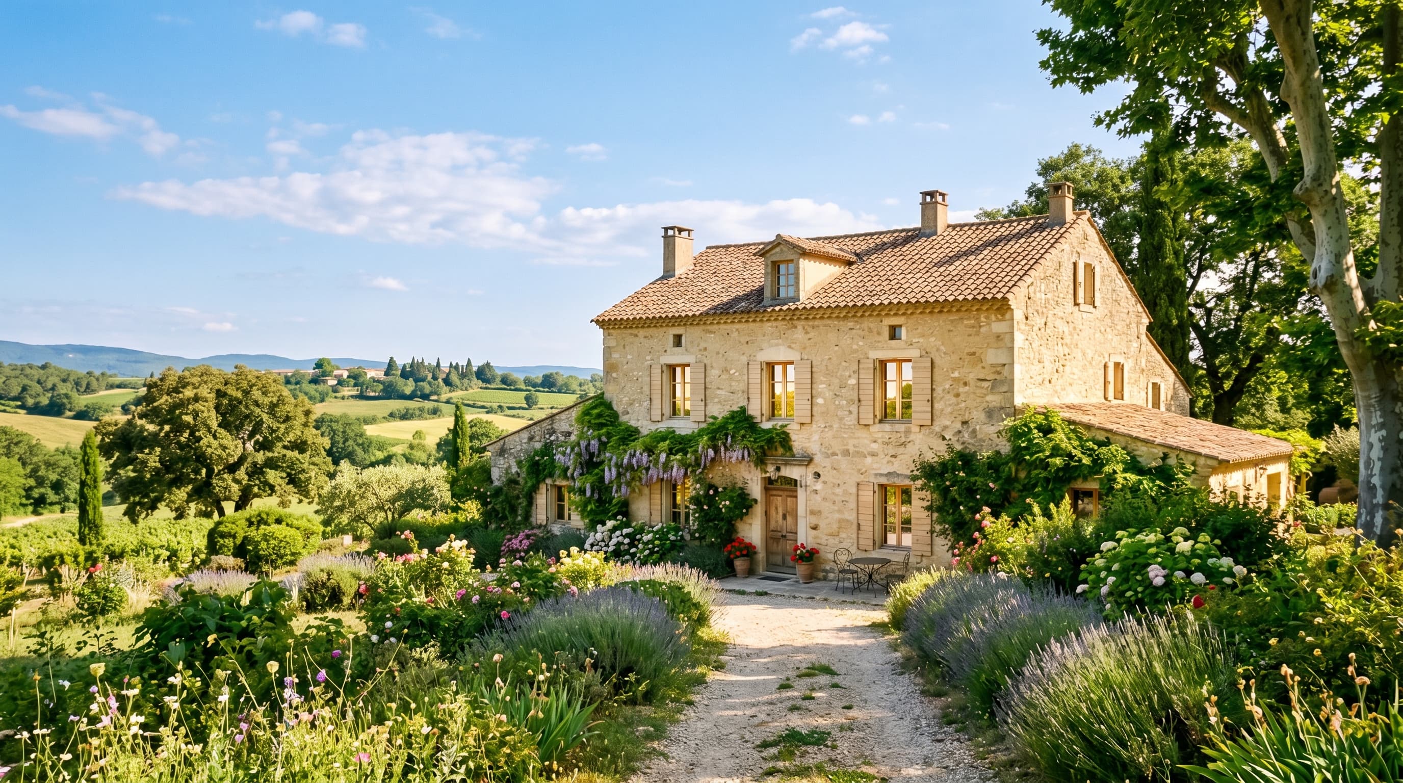 Maison de campagne au crépuscule